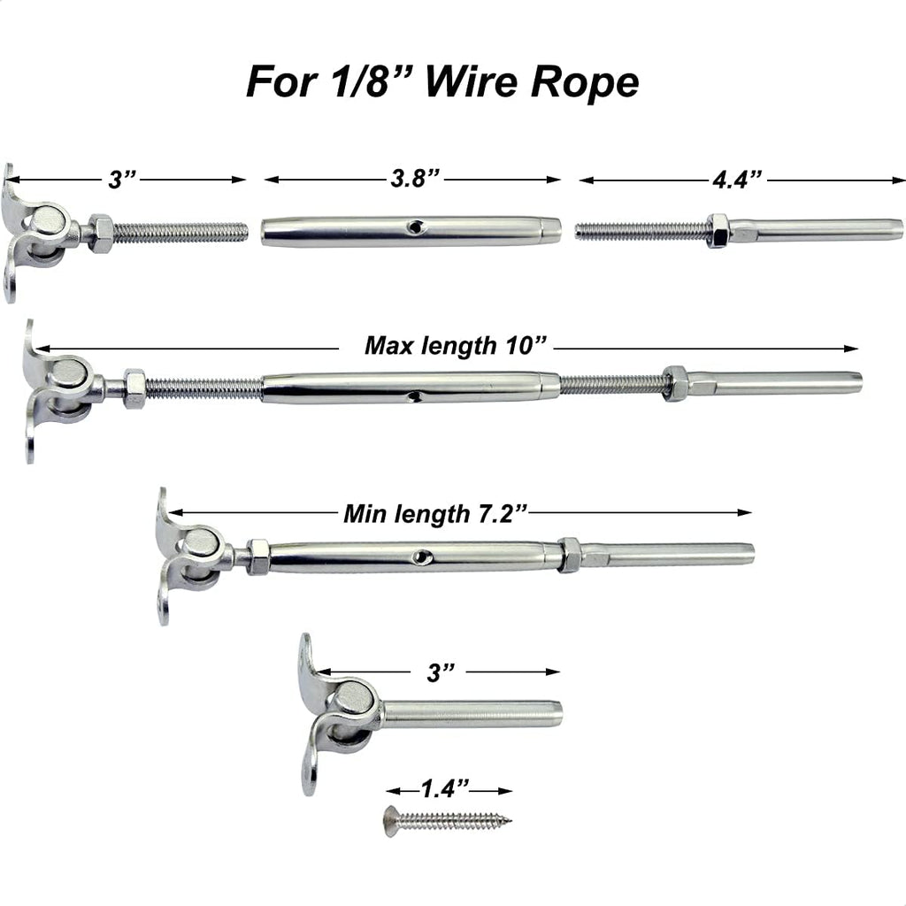 20 Pairs Stainless Steel Cable Railing Hardware Kit S911