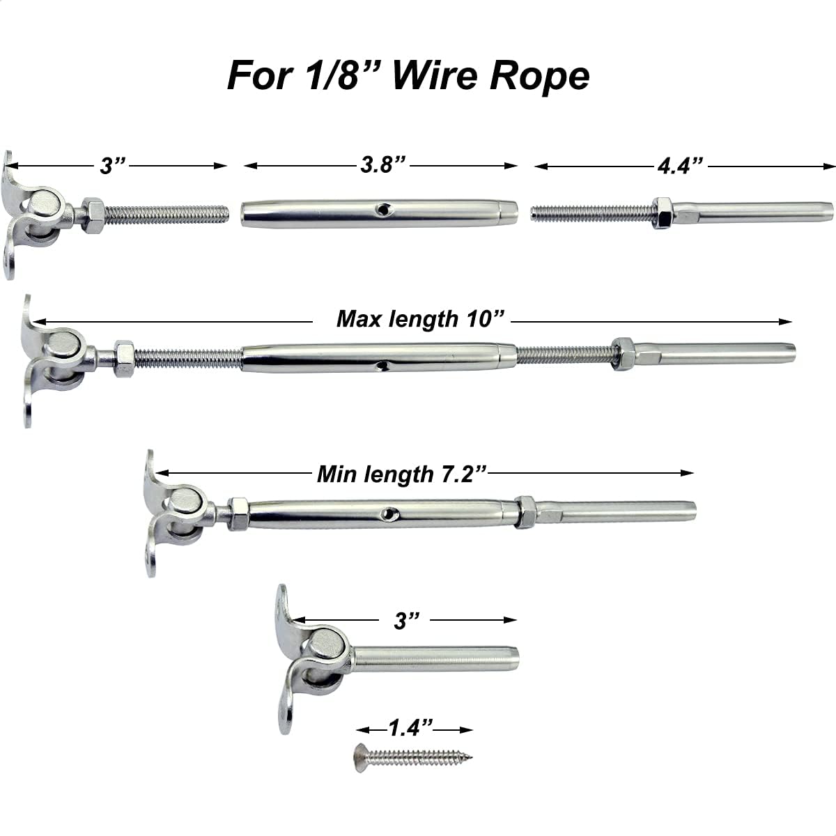 20 Pairs Stainless Steel Cable Railing Hardware Kit S911