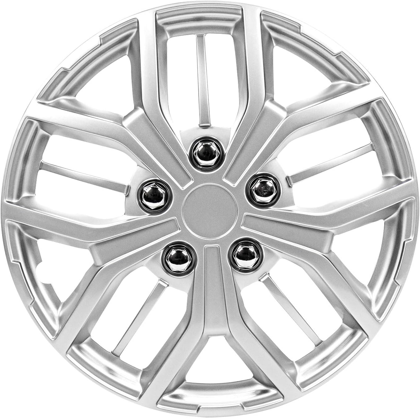 14 Inch Black and Silver Universal Hubcap Wheel Covers Set of 4 P296624