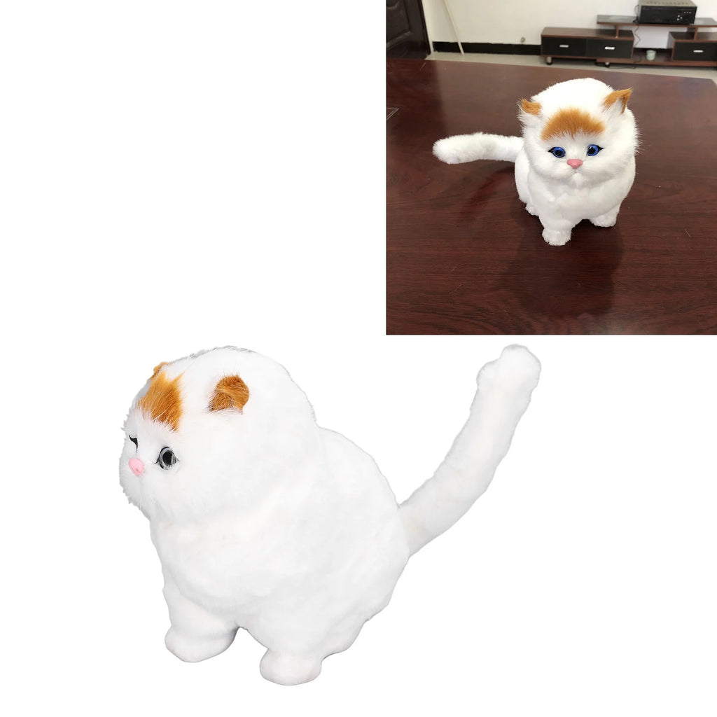 Realistic Cat Stuffed Animal Plushie Toy with Sound S516669