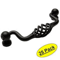 Flat Black Birdcage Cabinet Hardware Handle Pull 25 Pack P356839