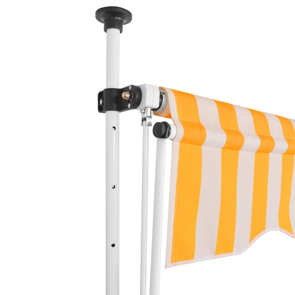 Manual Retractable Awning 118.1" Orange and White Stripes M263