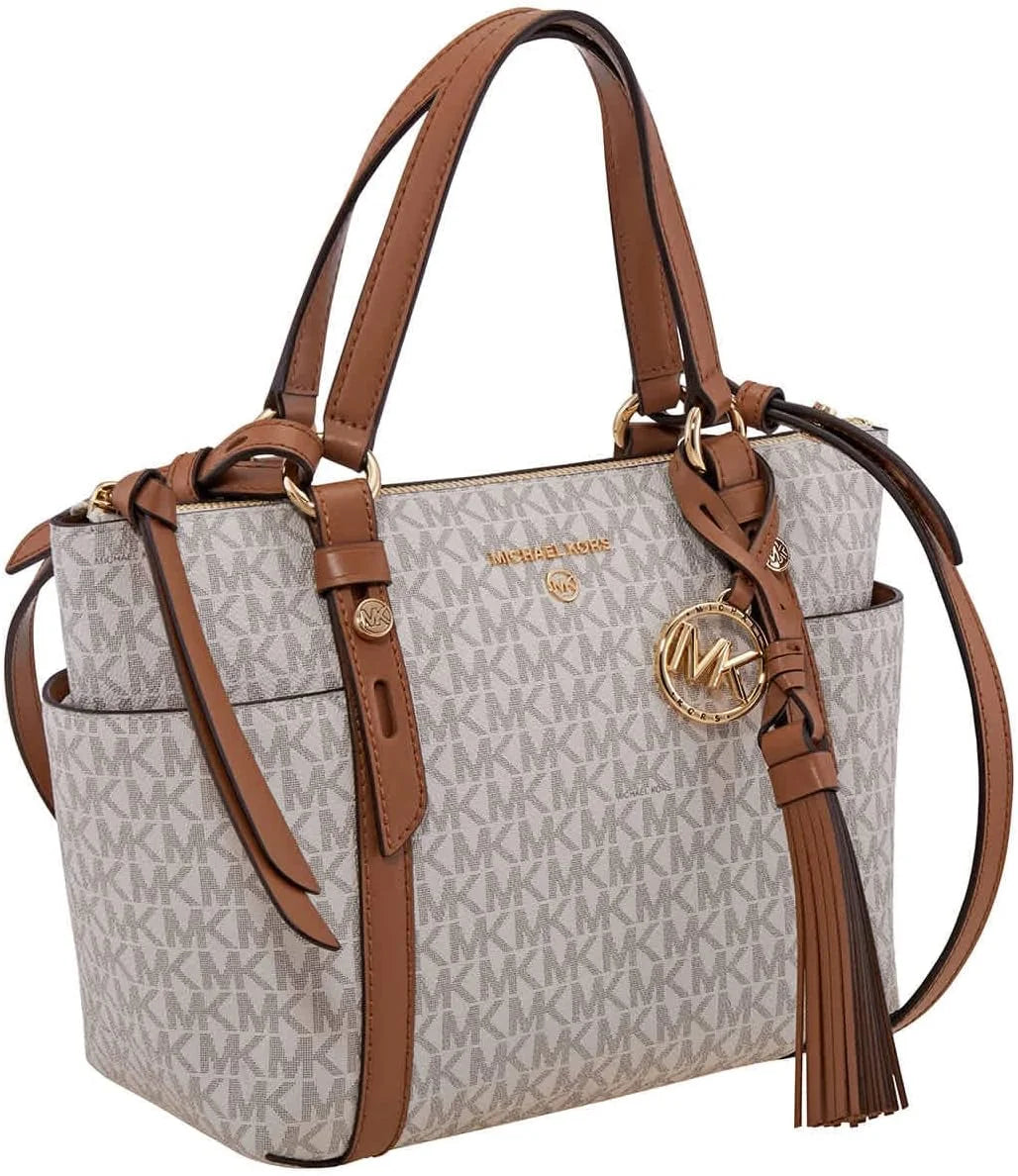 White Sullivan Small Logo Top-Zip Tote Bag H36849