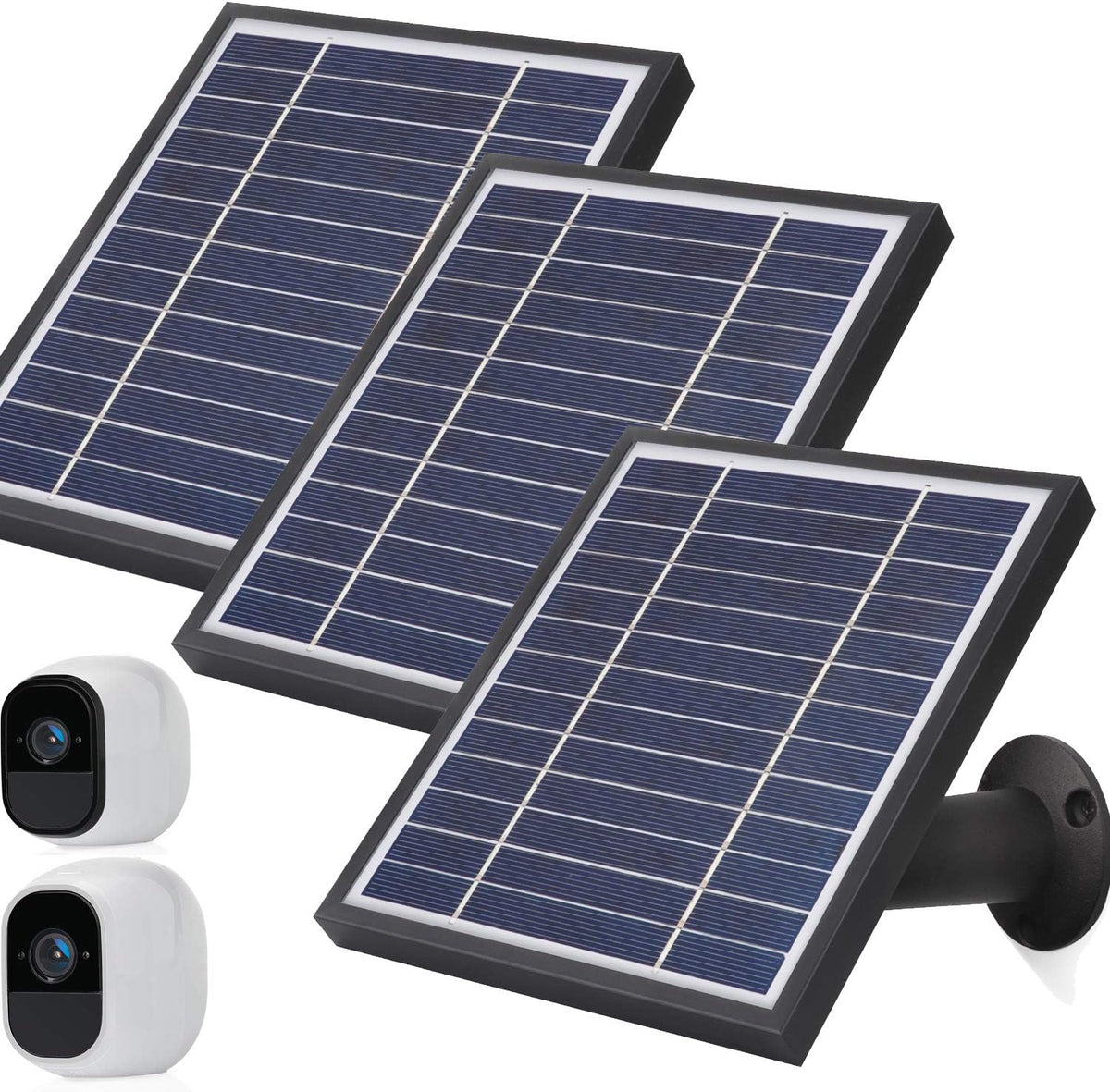 Solar Panel 3 Pack with 11.8feet Power Cable and Adjustable Mount R3963