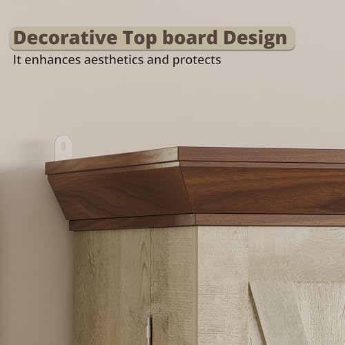 9 Shelves 4 Barn Doors Kitchen Pantry Cabinet Q8317