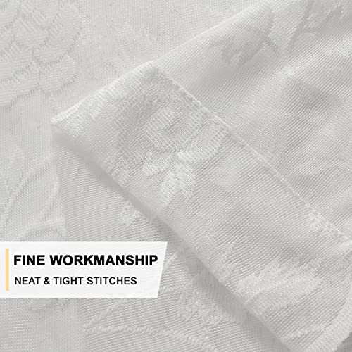 Grey Lace Curtains 84 Inches Long 2 Panels Set, 52 x 84 Inch F300