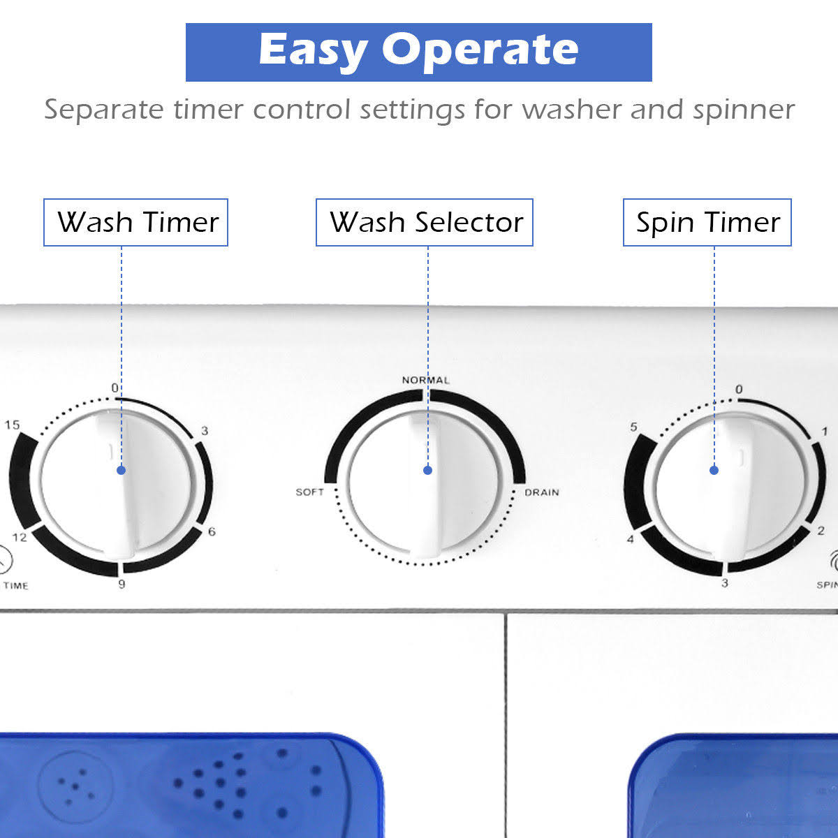 Compact Twin Tub Washing Machine Washer Spinner C7185