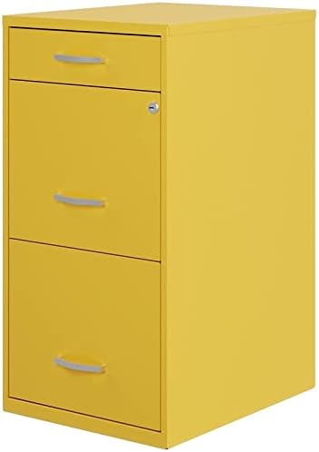 18in Deep 3 Drawer Metal File Cabinet Pearl White J23214