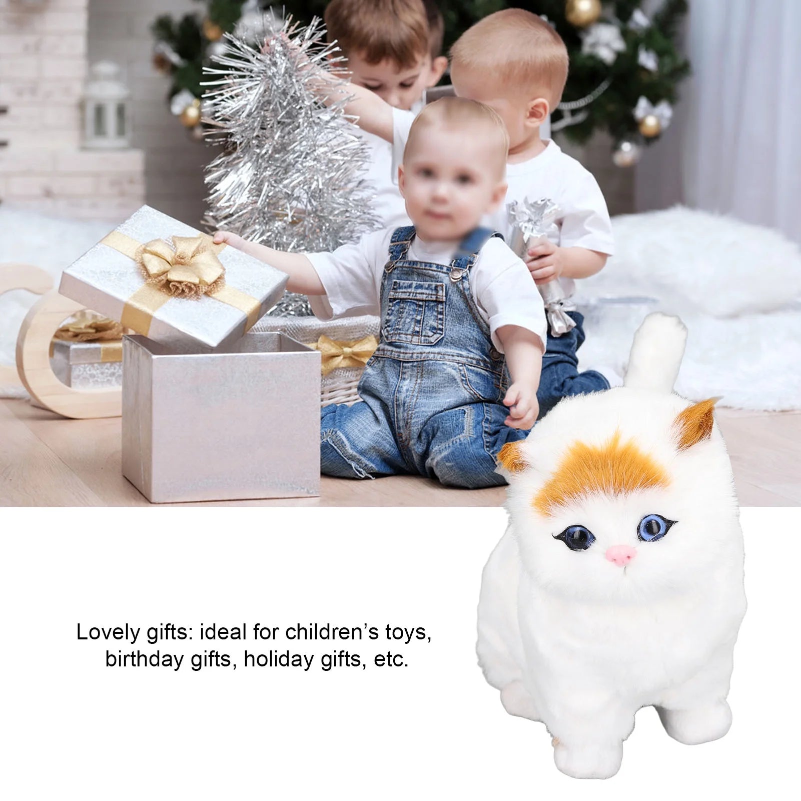 Realistic Cat Stuffed Animal Plushie Toy with Sound S516669
