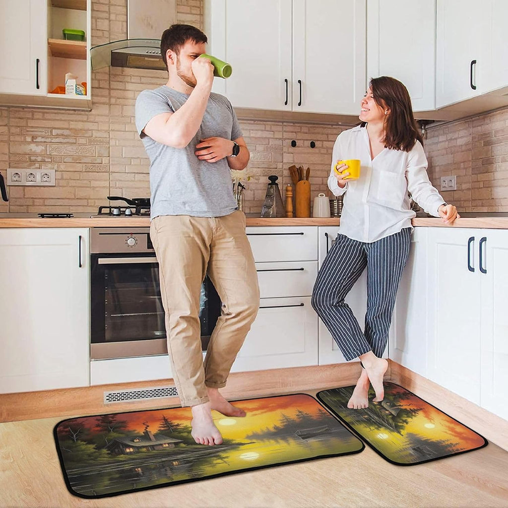 Kitchen Rug Set of 2, Non Slip Washable Anti-Fatigue Floor Mat M2226