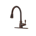Rustic Bronze Single-Handle Pull-Down Sprayer Kitchen Faucet T7358