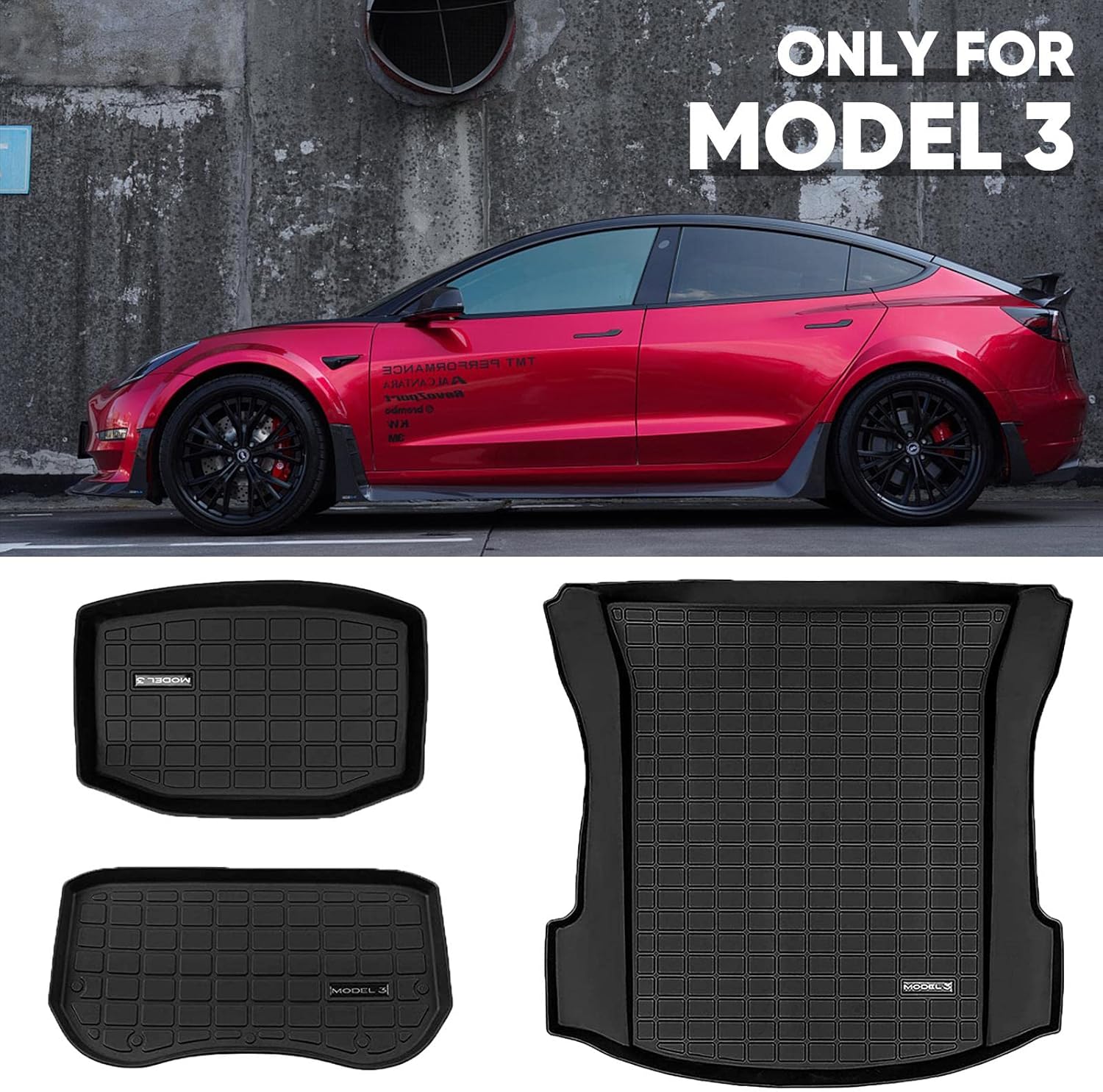 Set of 3 All Weather Car Trunk Mats W4607