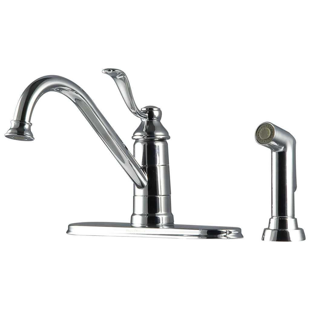 Polished Chrome Single Handle Kitchen Faucet with Spray A97452