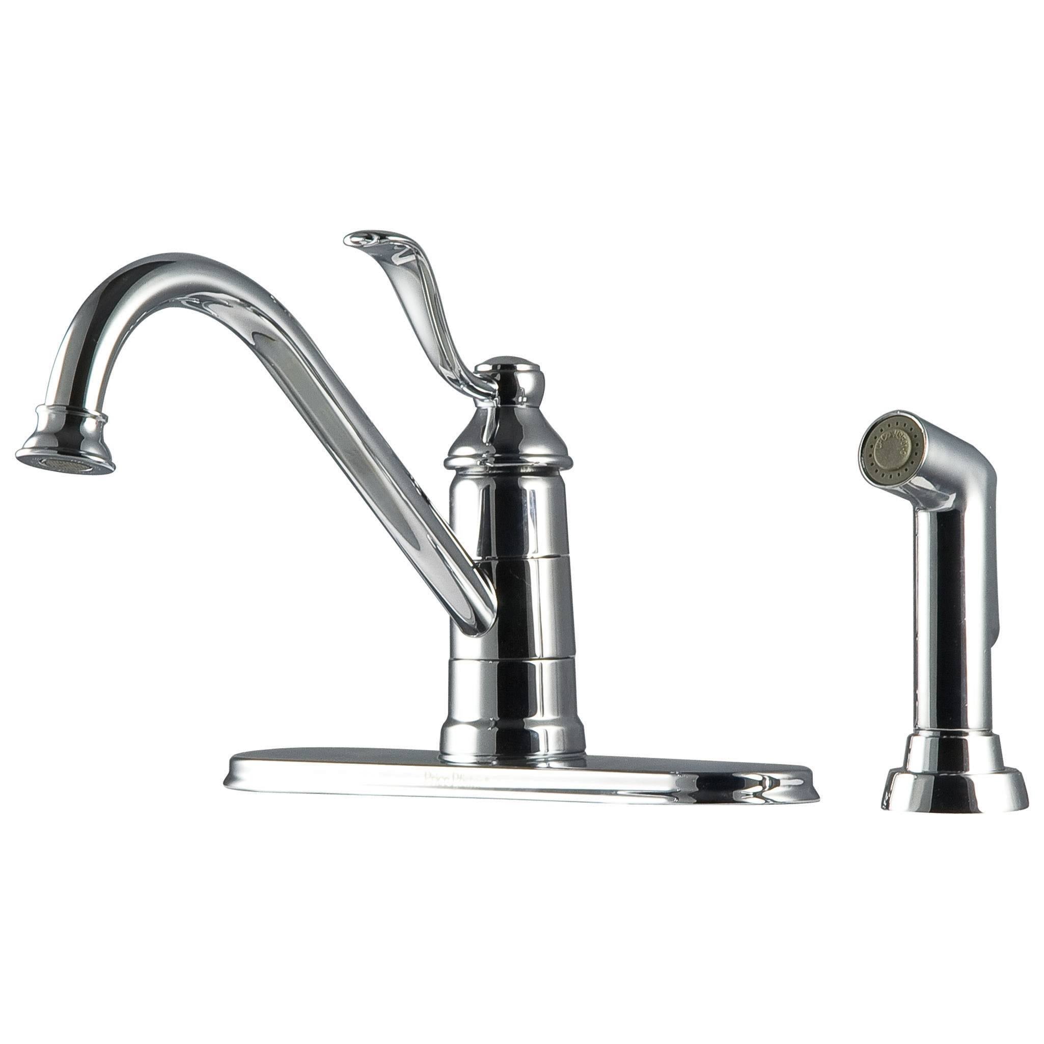Polished Chrome Single Handle Kitchen Faucet with Spray A97452