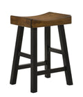 Rustic Oak Saddle Stool 24 inch Pair U1720