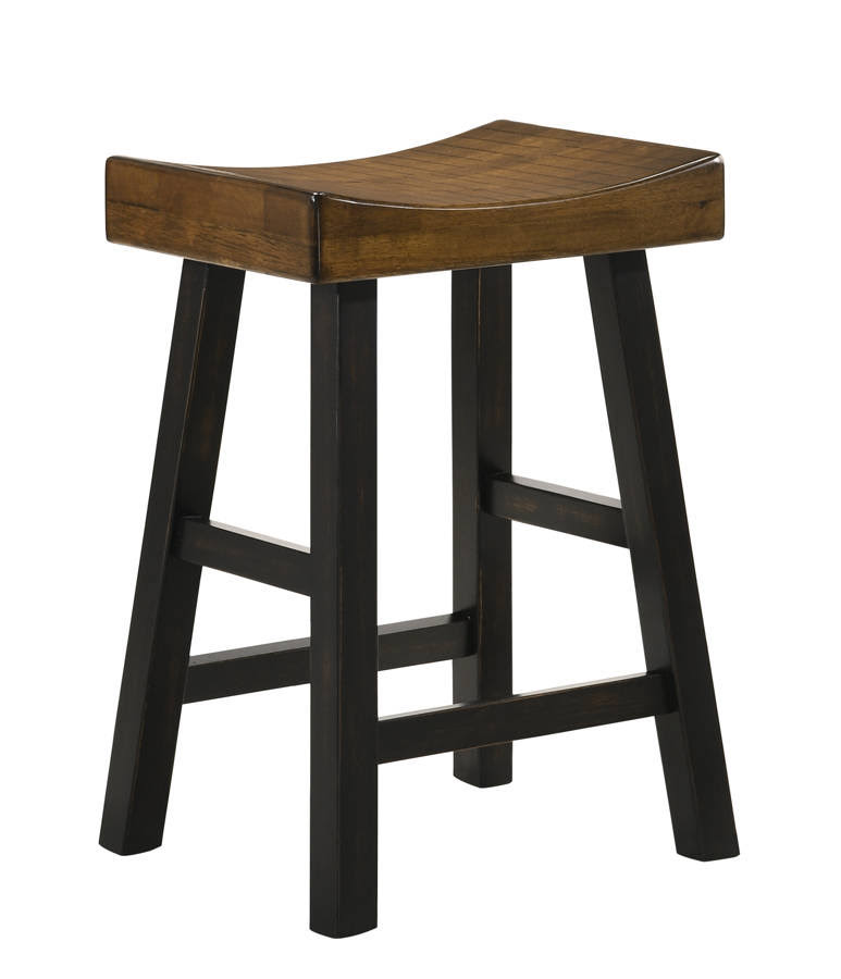 Rustic Oak Saddle Stool 24 inch Pair U1720