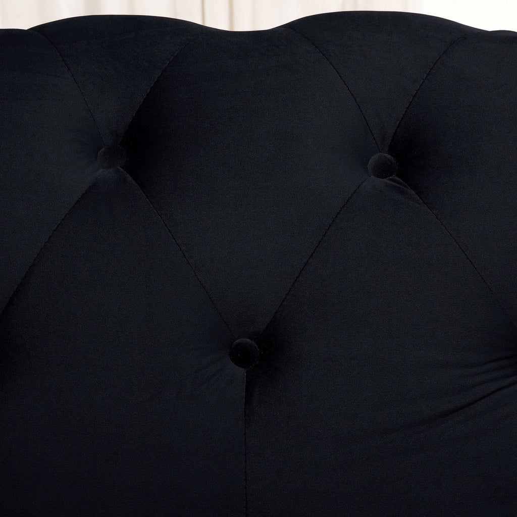 Blue Fabric Button Tufted Chair O770243