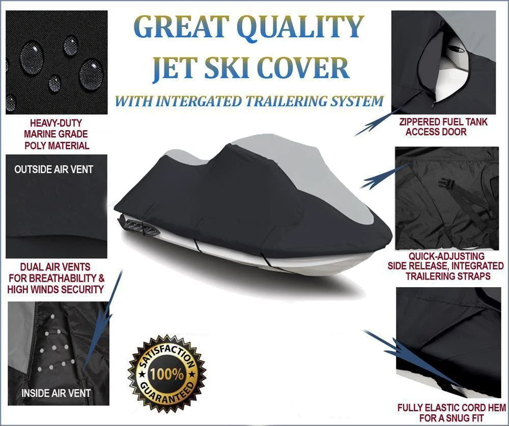 Black/Grey 600D Jet Ski Cover Y384125
