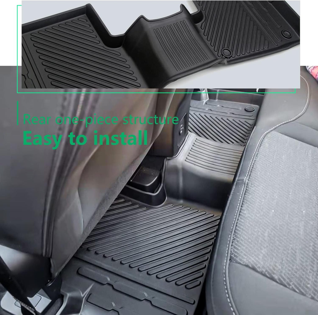 Black TPE Floor Liners for 4-Door Bronco 2021-2022, 1st and 2nd Row J568