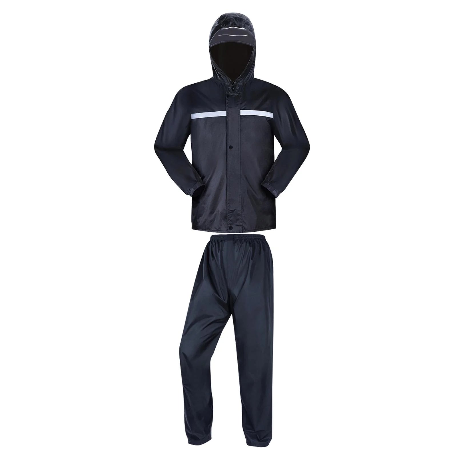 Waterproof Breathable Hooded Rain Jacket with Pants I6852