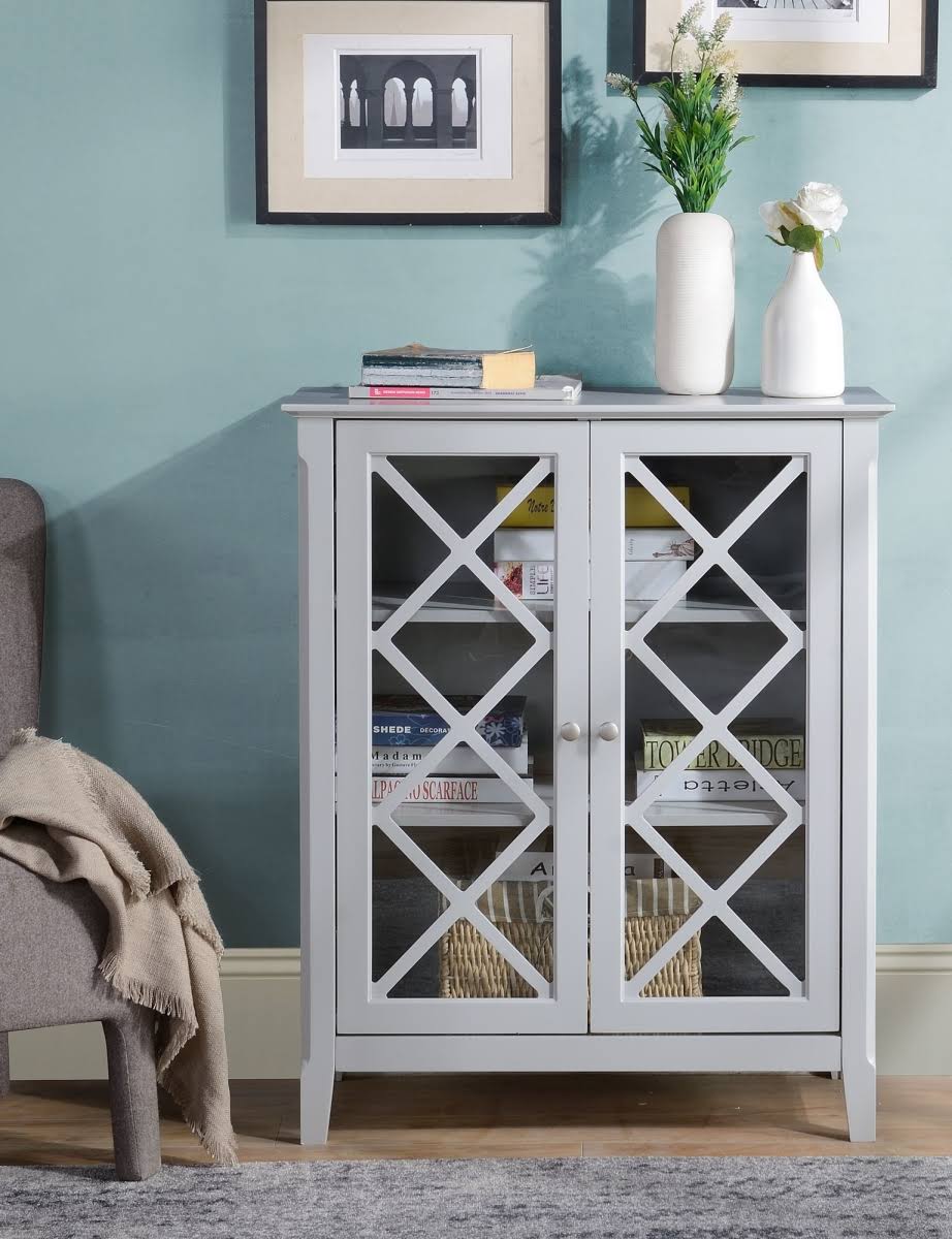 Light Gray Accent Cabinet with Two Doors M26891