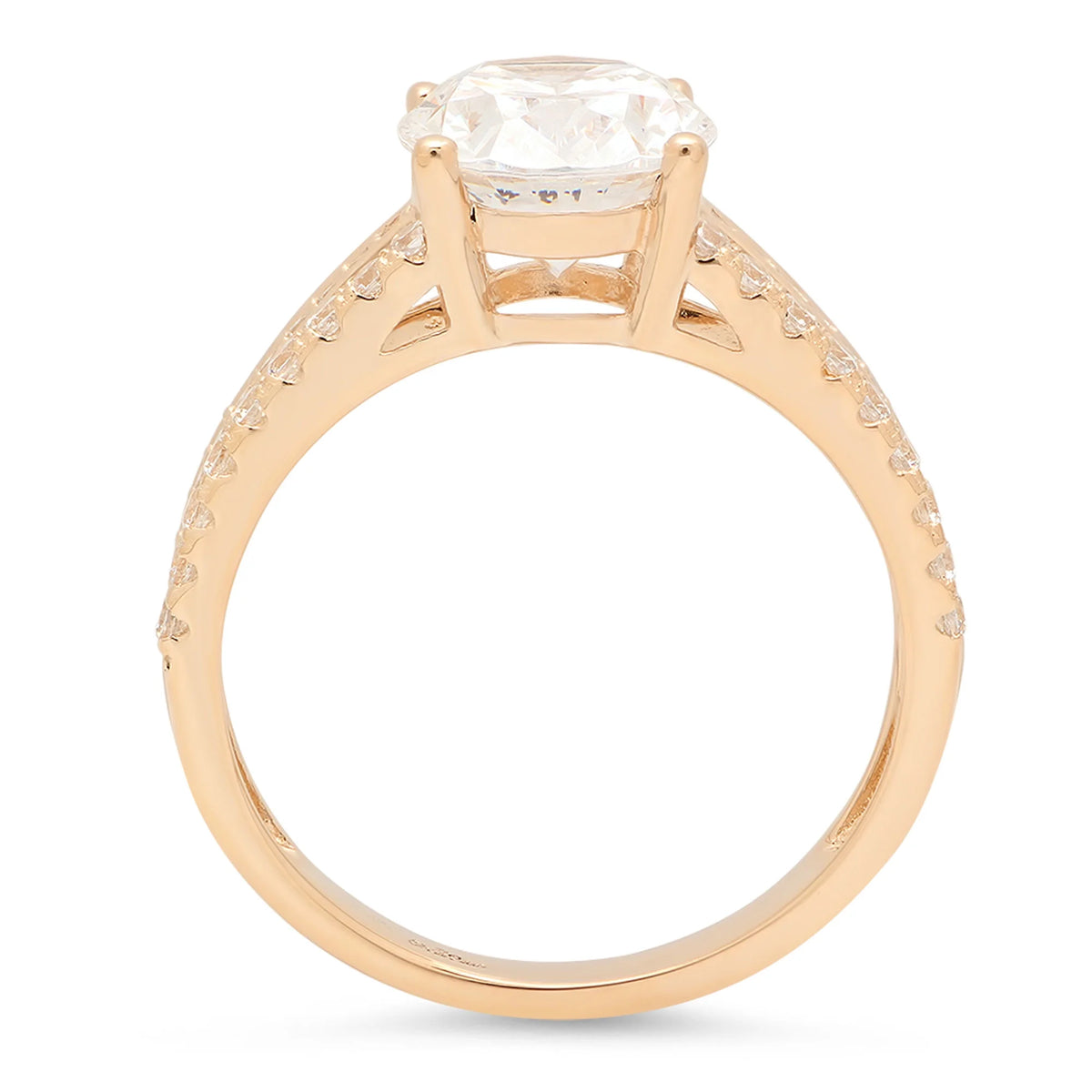 18K Yellow Gold Oval Cut Genuine Cultured Diamond Engagement Ring G28091