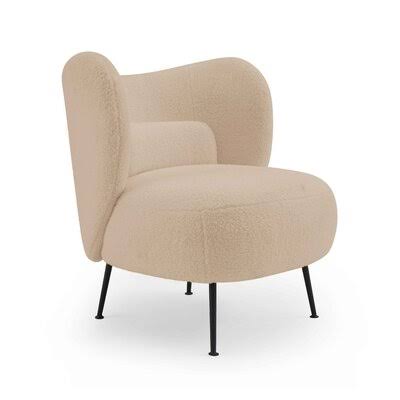 Beige Wool Armless Chair A6357