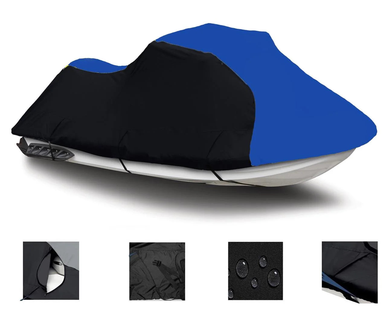 Black Blue Heavy Duty 600 Denier Jet Ski PWC Cover H714