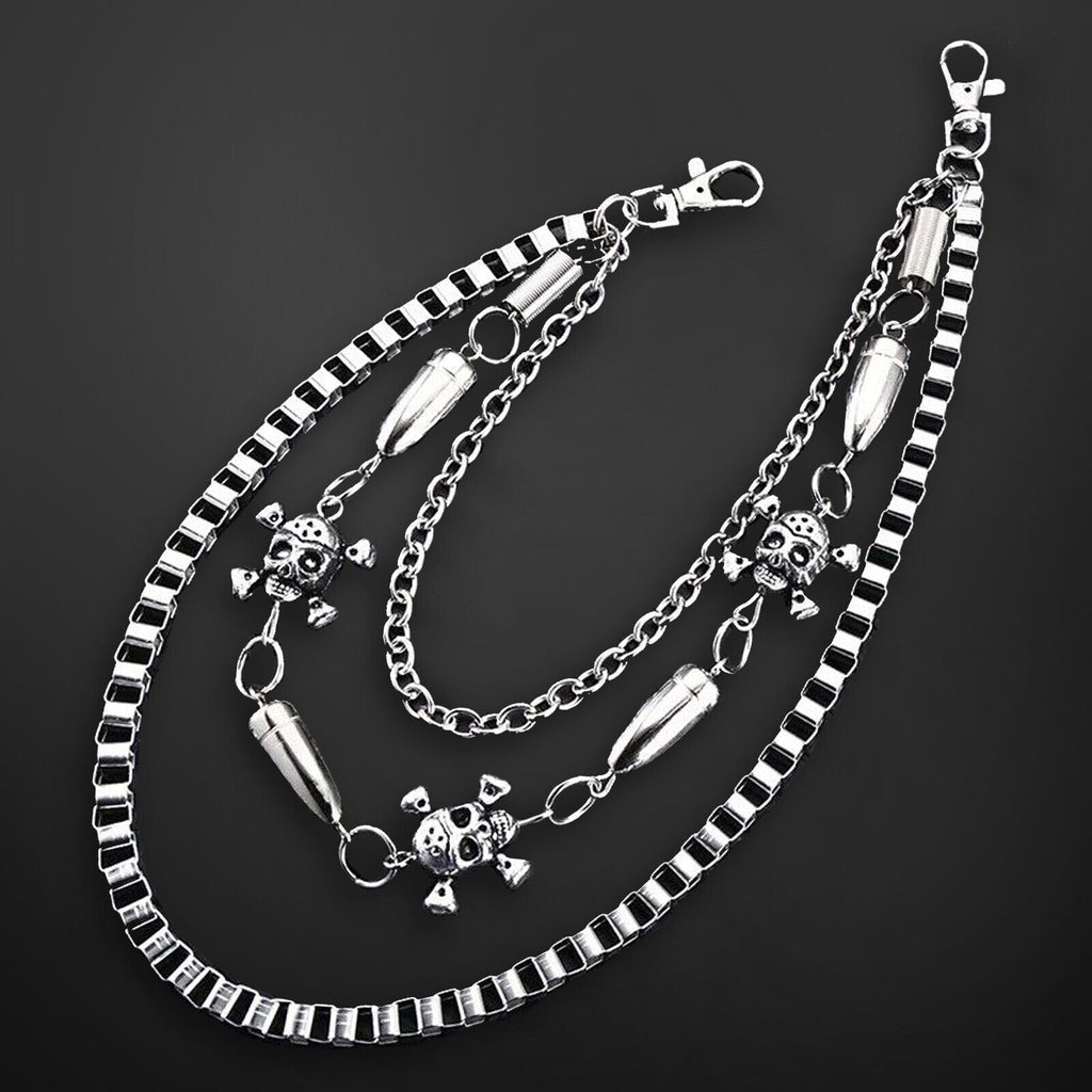 Skull Wallet Chain Pants Key Chain E6569