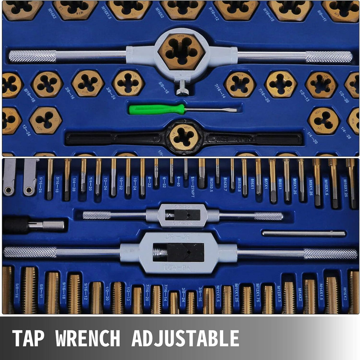 86PC Tungsten Steel Titanium Tap and Die Set J2821