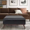 Square Storage Ottoman Faux Leather T528471