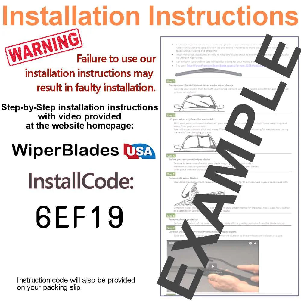 Honda Element Beam Blade Wipers Set of 3 with Rear Wiper U52377