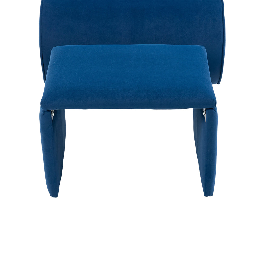 Navy Accent Chair with Ottoman P15257