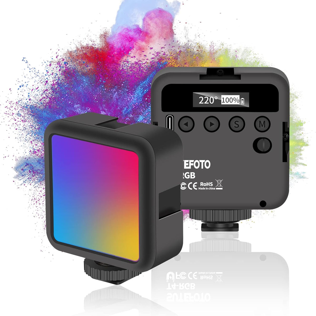 RGB 360° Full Color Portable LED Camera Light with LCD Display F4275