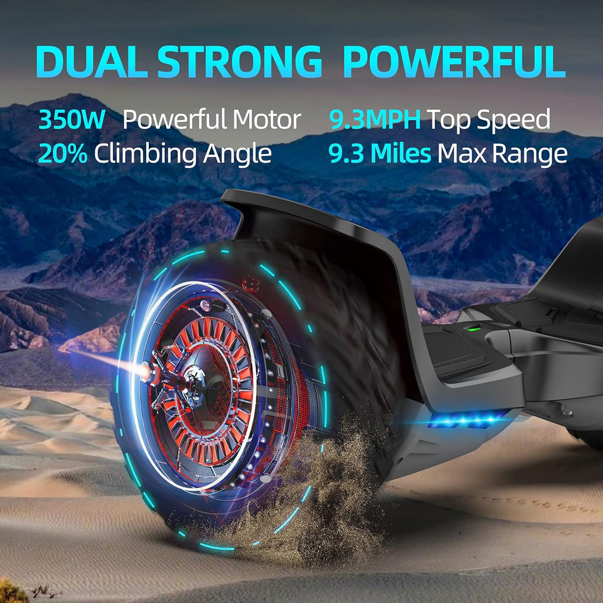 Offroad All Terrain 8.5 Two-Wheel Self Balancing Hoverboard with Bluetooth Speakers and Lights V155280