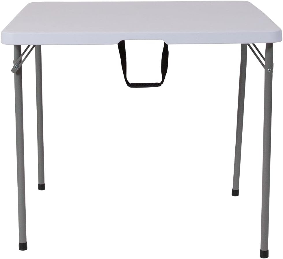 Granite White Plastic Folding Table with Carrying Handle R719991