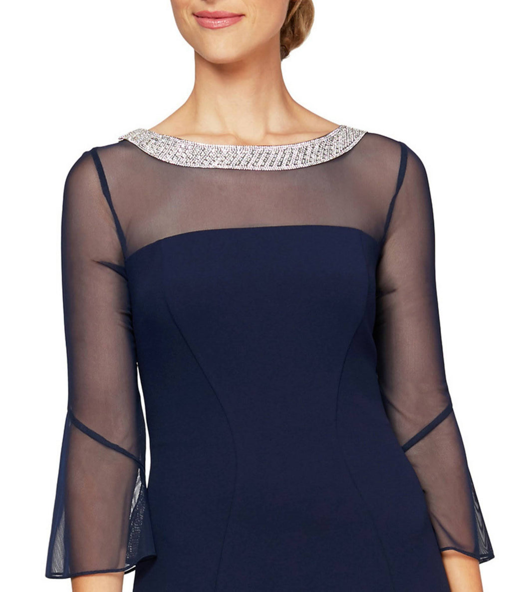 Petite Size Stretch Crepe Long Gown J270