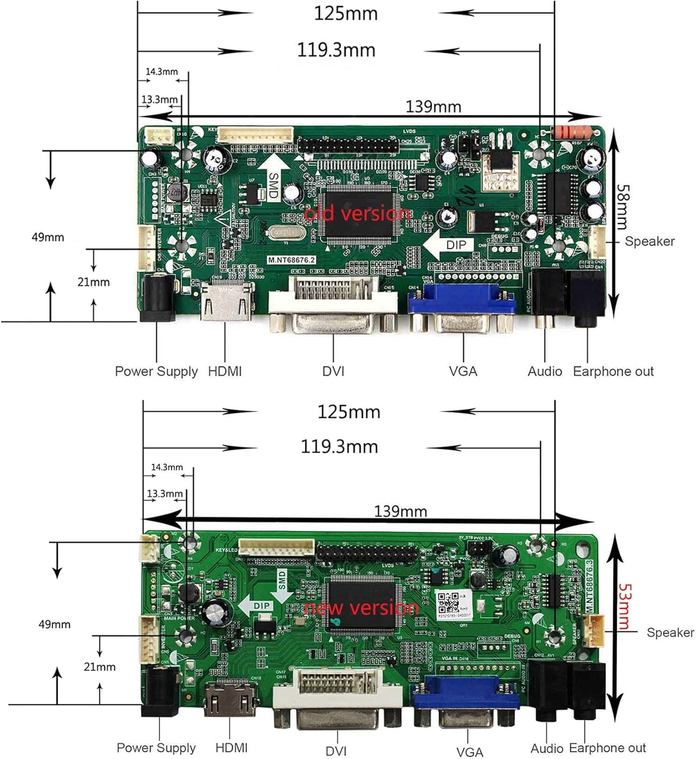 LCD Controller Board for 17 19 1280x1024 LCD Screen Panel E51182