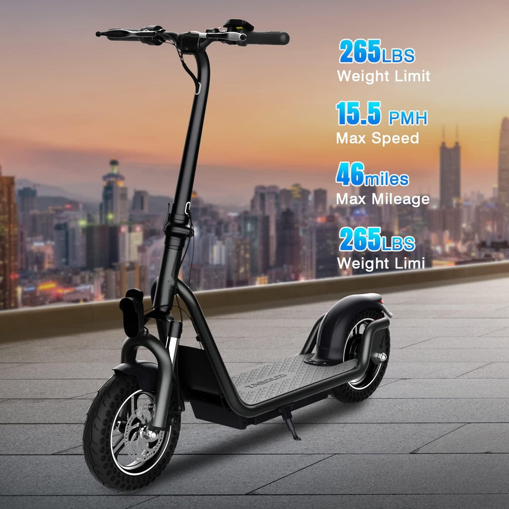 Electric Kick Scooter with 350W Brushless Motor, 50 Miles Long-Range Battery, Foldable J5264