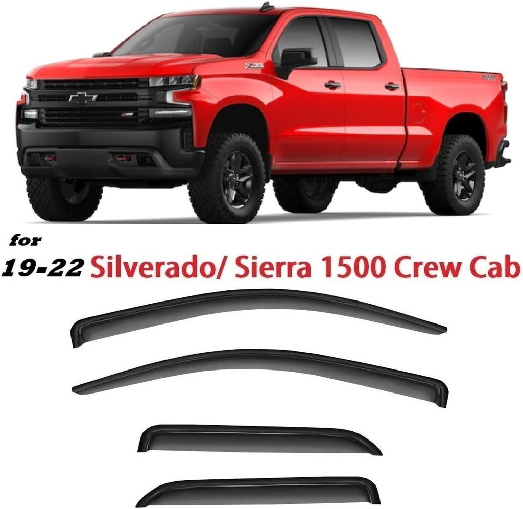 Smoke Tinted Tape-On Side Window Vent Visor Deflectors Rain Guards 4 Piece Set P947