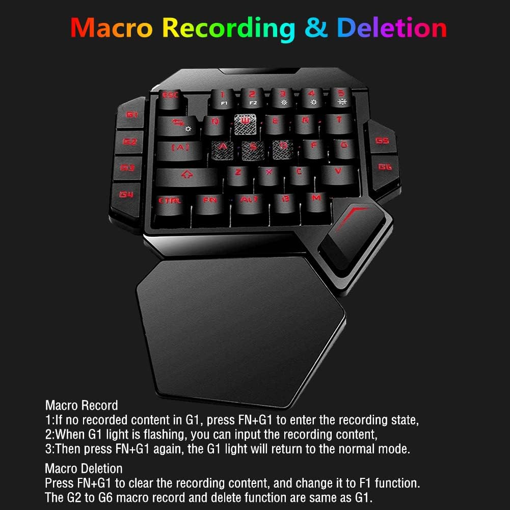 One Handed Mechanical Gaming Keyboard with Wrist Rest Q720