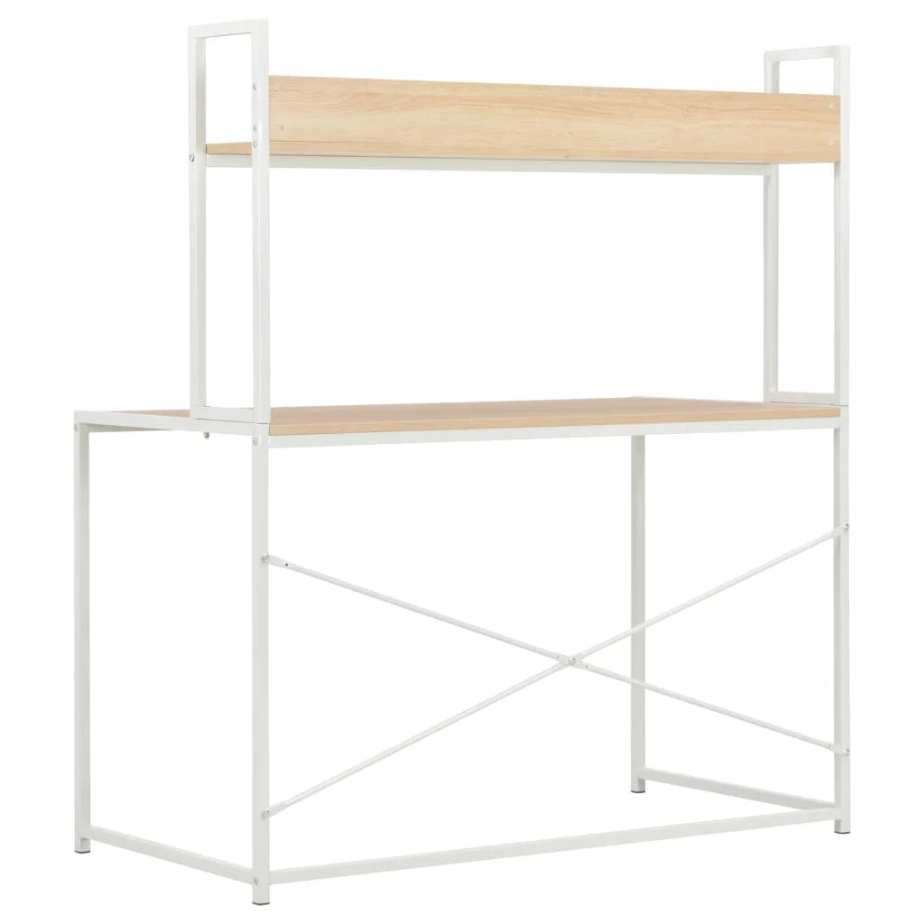 White and Oak Computer Desk Z67725