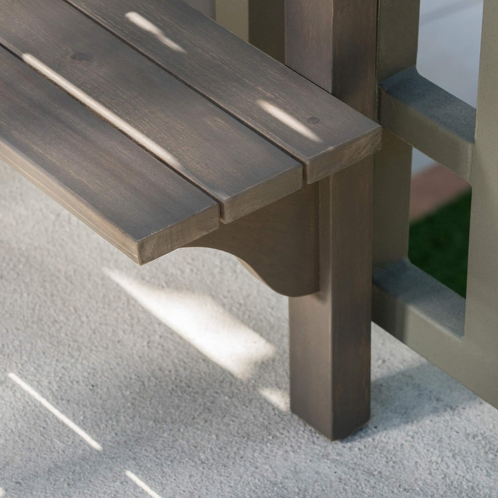 3-Pcs Acacia Wood Outdoor Bar Set, Grey Finish X406957