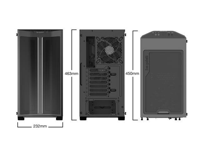 Black ATX Computer Case Midi Tower Tempered Glass R6840