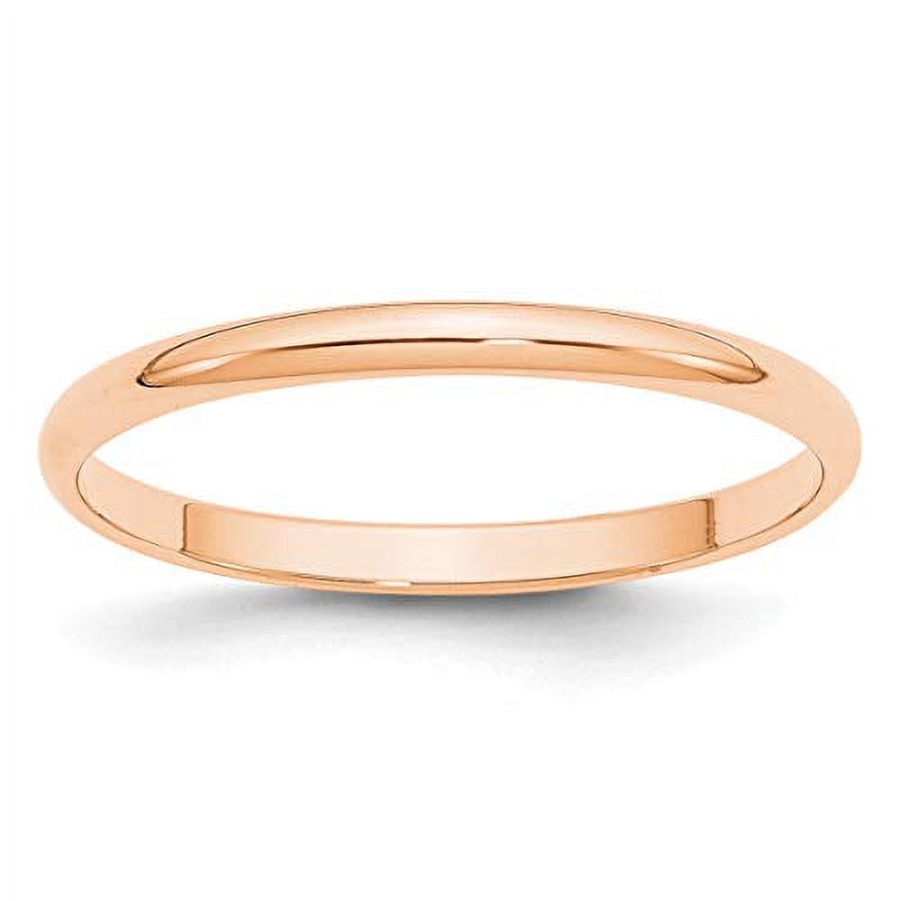 10K Rose Gold Half Round Band Ring Size 8 Y91859