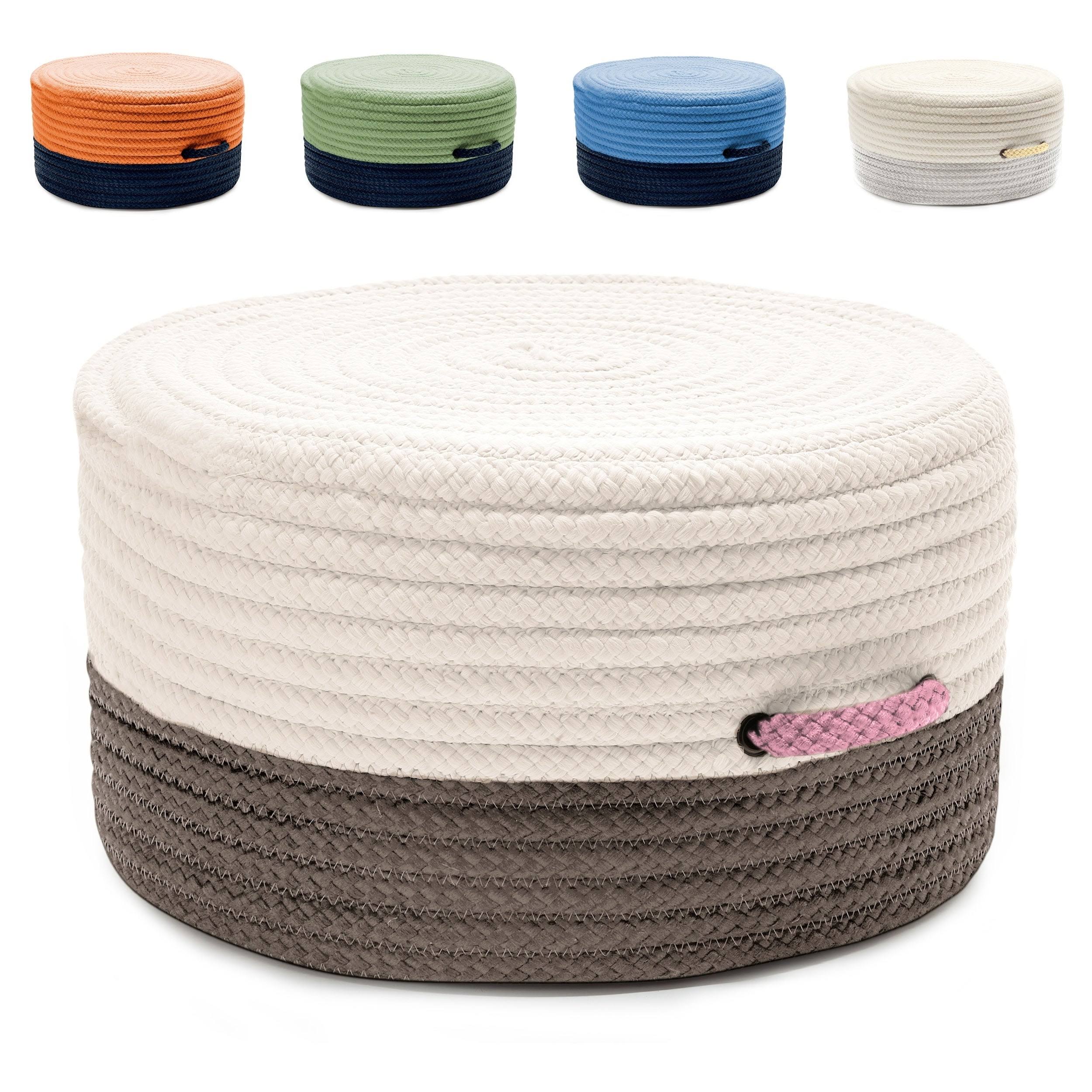 Gray & Pink Pouf S103426