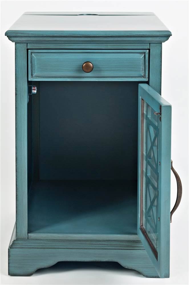 Antique Blue Power Chairside Table M361