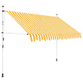 Manual Retractable Awning 118.1" Orange and White Stripes M263