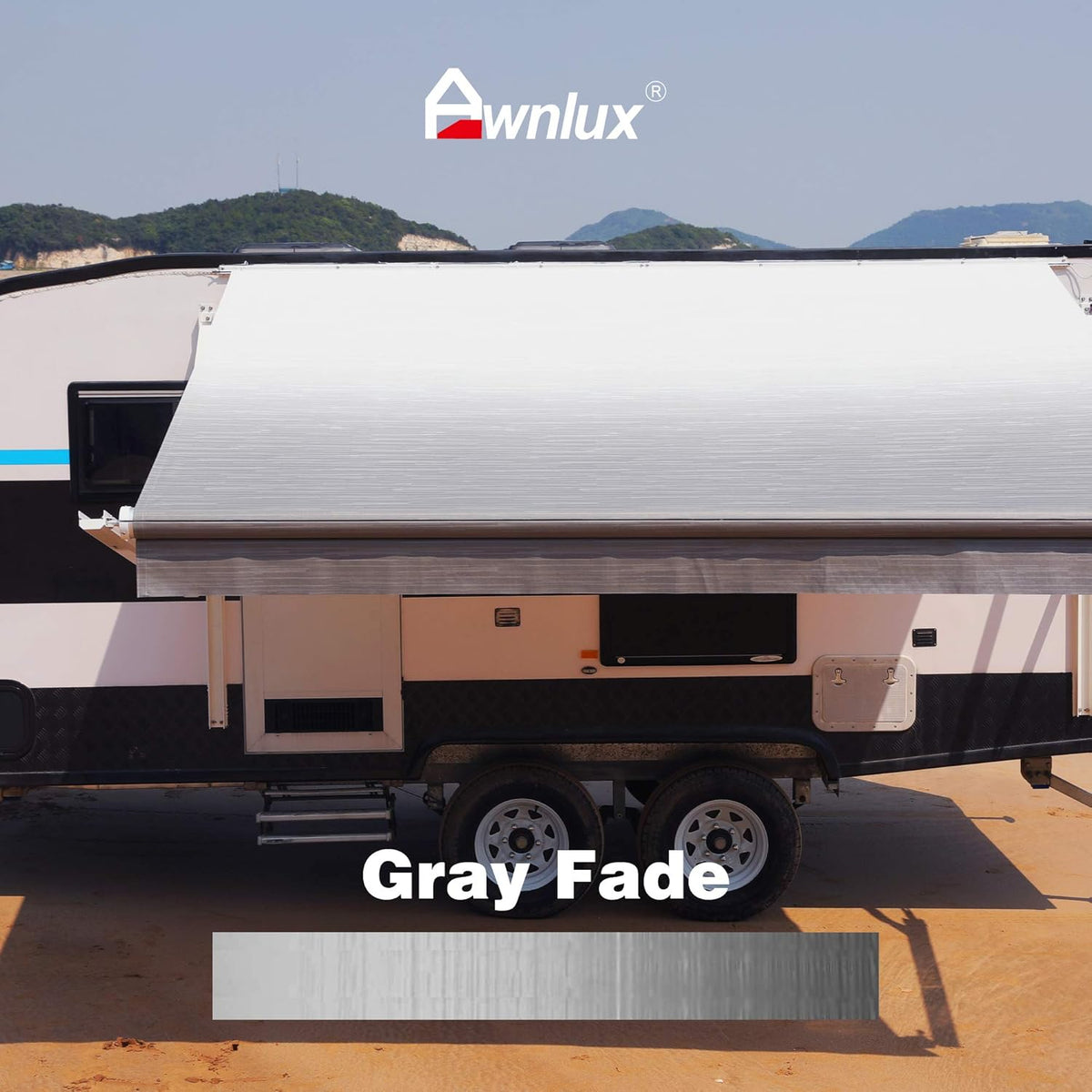 RV Awning Fabric Replacement Waterproof Vinyl Shade Screen Black 18' Q72400