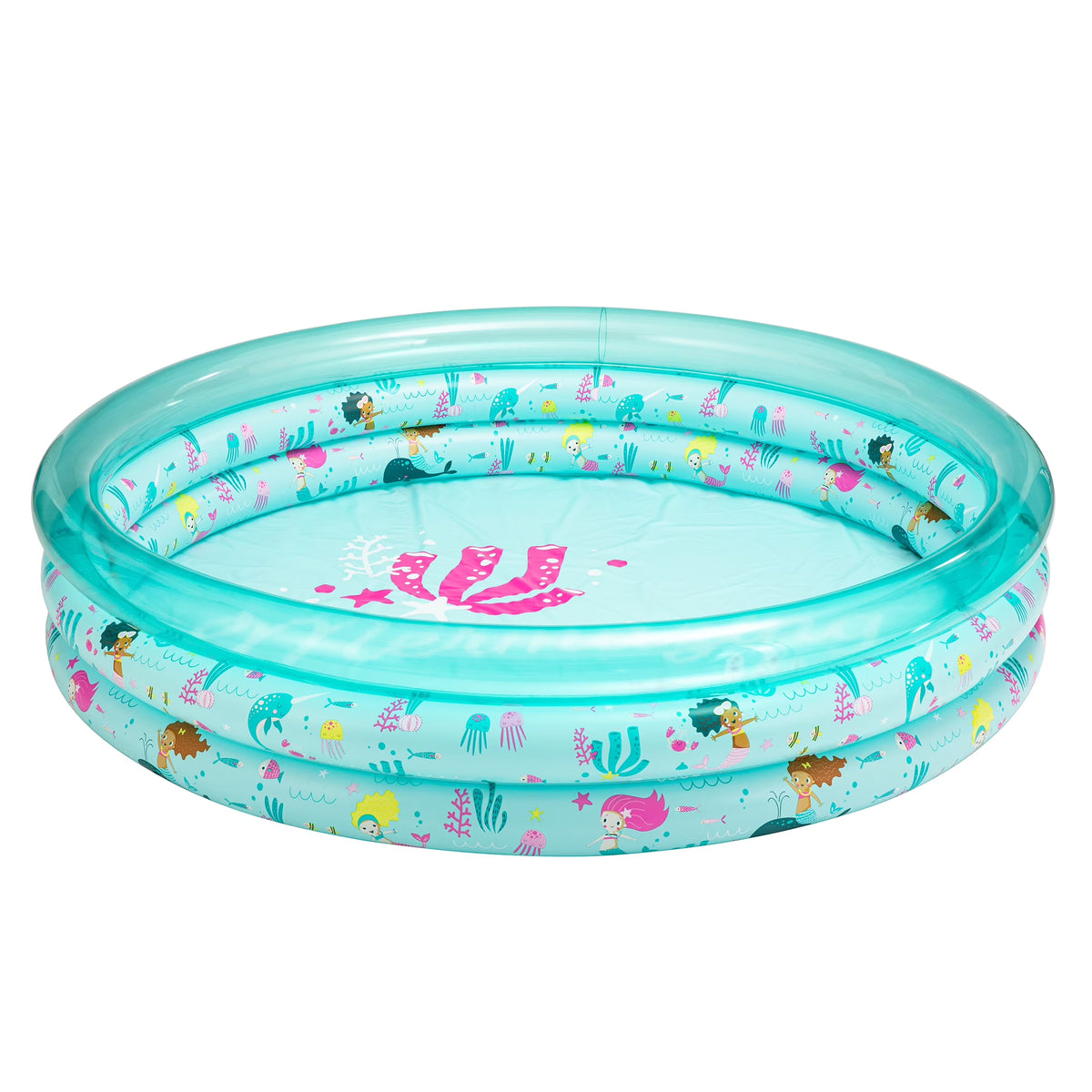 Blue Mermaid 3-Ring Inflatable Swimming Pool C1425